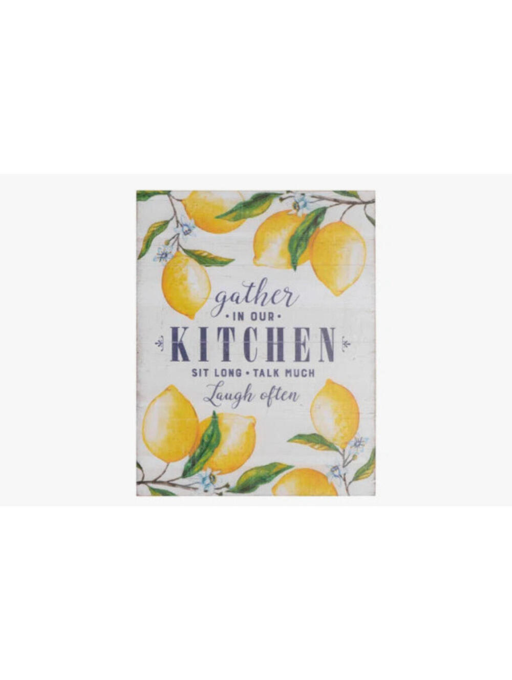12x16 in Gather In Our Kitchen Sit Talk Laugh Metal Lemons Retro Wall Tin Sign